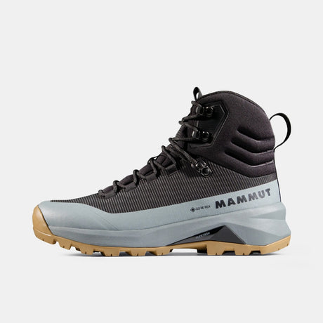 Side view of women's black/platinum Mammut Ducan III High GORE-TEX hiking boot
