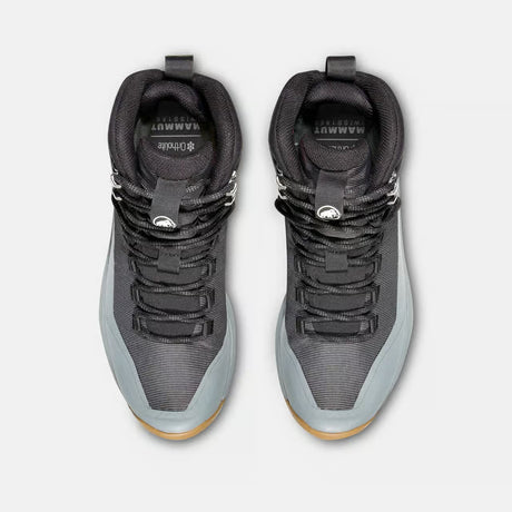 Top view of women's black/platinum Mammut Ducan III High GORE-TEX hiking boots