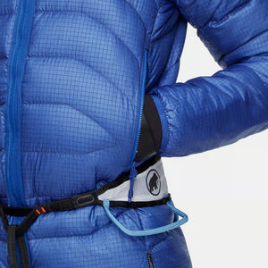 Pocket detail view of men's blue Mammut Eiger Nordwand Down jacket