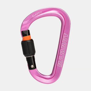 Pink Mammut HMS screwgate carabiner