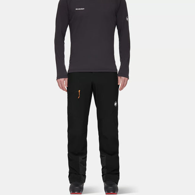 Front on-model view of men's black Mammut Taiss Guide SO pants