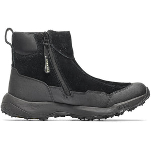 Inner side view of men's black Icebug Metro2 studded winter boot 