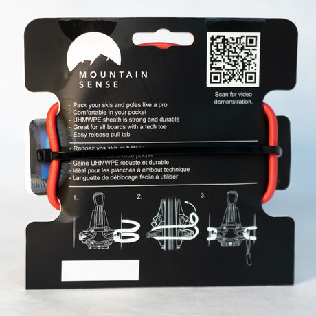 Mountain Sense C Ski Ties with packaging, back