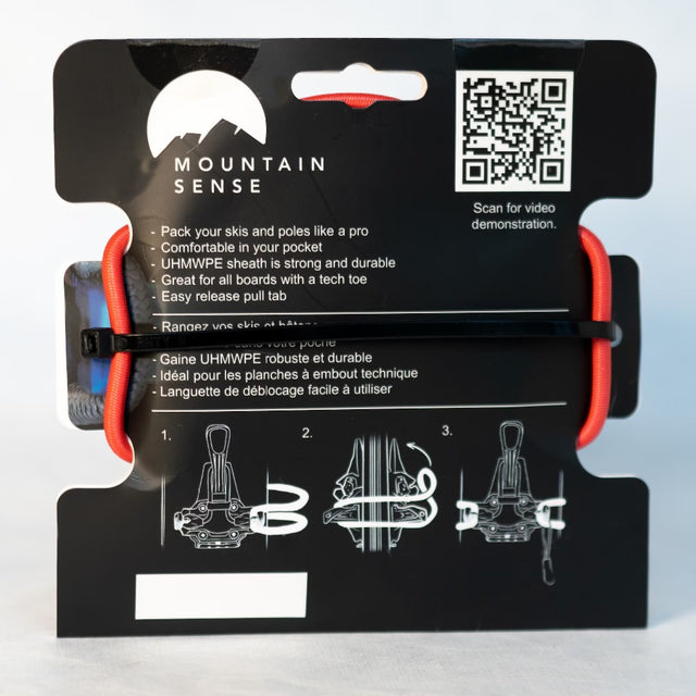 Mountain Sense C Ski Ties with packaging, back