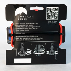 Mountain Sense C Ski Ties with packaging, back