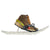 Side view of women's MSR Lightning Explore snowshoe with boot