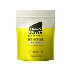 Bag of new formula naak ultra energy drink mix, neutral flavour