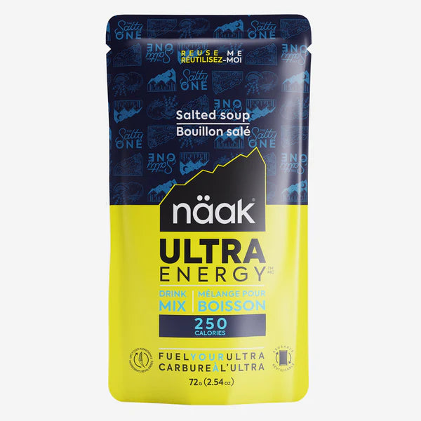 Single serve packet of salted soup naak energy drink mix