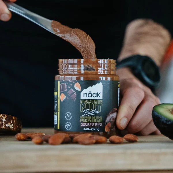 Serving almond chocolate naak protein nut butter