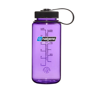 Nalgene 16 oz water bottle with wide mouth in purple colour