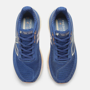 Top view of women's New Balance Fresh Foam X 1080 v14 running shoes in inkwell/calcium/copper colour