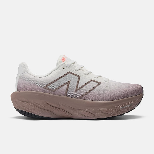 Side view of women's New Balance Fresh Foam X 1080 v14 running shoe in brown/grey colour