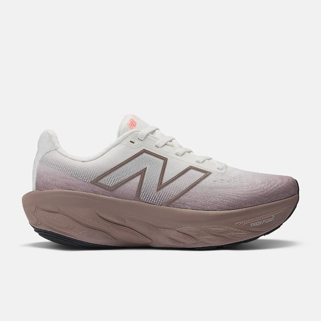 Side view of women's New Balance Fresh Foam X 1080 v14 running shoe in brown/grey colour