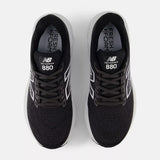 Top view of men's New Balance Fresh Foam 880 v15 running shoes in black/white