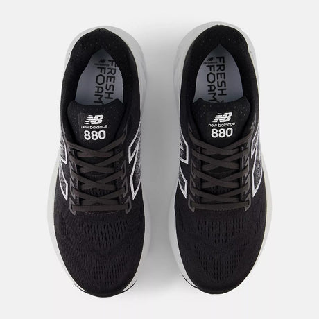 Top view of men's New Balance Fresh Foam 880 v15 running shoes in black/white