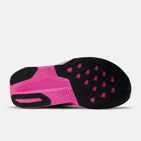 Sole of women's pink New Balance FuelCell Rebel v5 running shoe