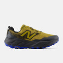 Side view of men's gold/black New Balance Hierro v9 Gore-Tex trail running shoe