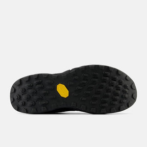 Sole of men's New Balance Fresh Foam X Hierro v8 running shoe in black/shadow grey