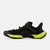 Inner side view of men's New Balance Minimus Trail running shoe in black/lemon colour