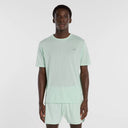 Front view of men's mint New Balance Athletics t-shirt