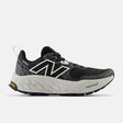 Side view of women's New Balance Fresh Foam X Hierro v8 running shoe in black/grey
