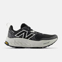 Side view of women's New Balance Fresh Foam X Hierro v8 running shoe in black/grey