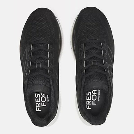 Top view of men's New Balance Fresh Foam X 1080v13 running shoes in black and white