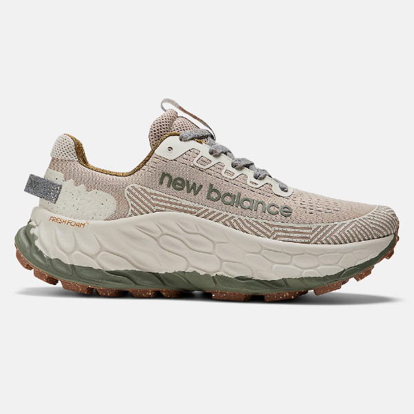 Side view of men's New Balance Fresh Foam X More Trail v3 running shoe in Mindful Grey