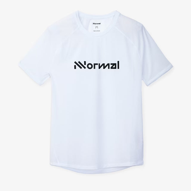 Women's white NNormal Race T-Shirt with bold logo