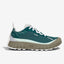 Side view of teal ('horizon') norda 001a trail running shoe