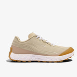 Side view of norda 002 running shoes in Sand colour