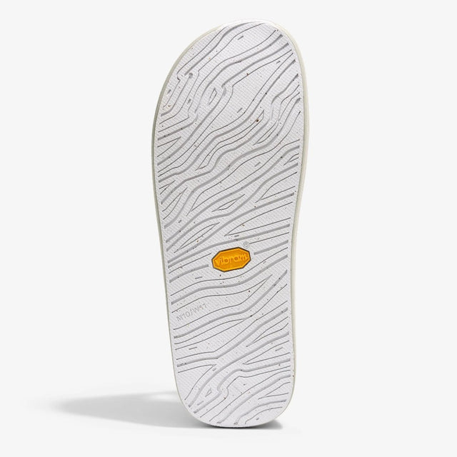 Sole of norda 008 recovery slide in 'Neve' (white) colour