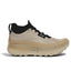 Side view of beige/black norda 055 trail running shoe
