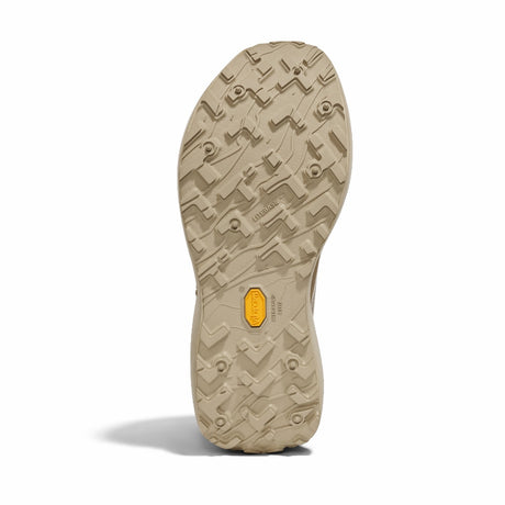Sole of beige/black norda 055 trail running shoe