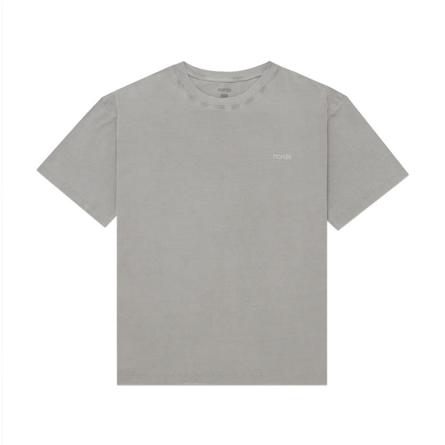 Front view of unisex grey norda cotton t-shirt