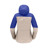 Back view of women's norrona falketind aero60 hood jacket in royal blue colour