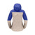 Back view of women's norrona falketind aero60 hood jacket in royal blue colour