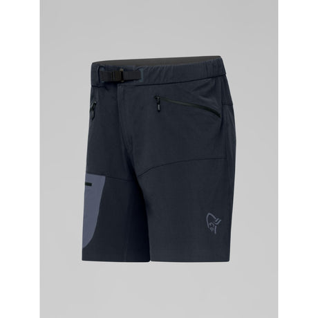 Side view of men's norrona falketind flex1 light shorts in caviar black colour