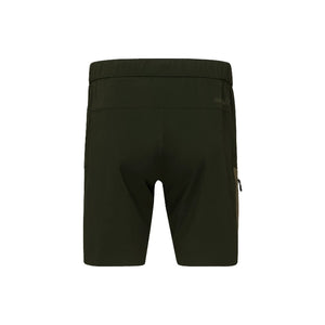 Back view of men's norrona flex1 light shorts in rosin (green)