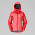 Front view of women's coral Norrona falketind Gore-Tex jacket