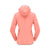 Back view of women's norrona falketind Warm2 Octa Hood jacket in orange/peach colour