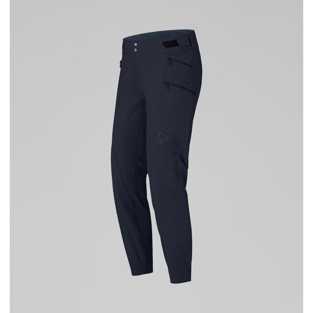 Side view of men's Caviar Black Norrona fjora flex1 mountain bike pants