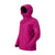 Side view of women's fuschia norrona lofoten Gore-Tex insulated jacket