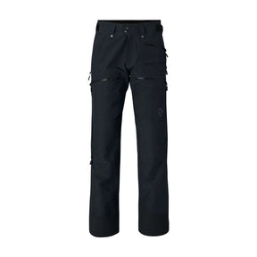 Front view of men's black norrona lofoten Gore-Tex insulated pants