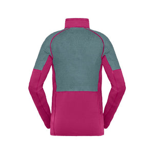 Back view of women's fuschia norron lyngen alpha90 fleece jacket