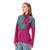 Side on-model view of women's fuschia norron lyngen alpha90 fleece jacket