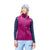 Front on-model view of women's norrona lyngen alpha90 vest in festival fuschia colour