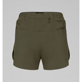 Back view of women's norrona senja flex1 shorts in Olive colour