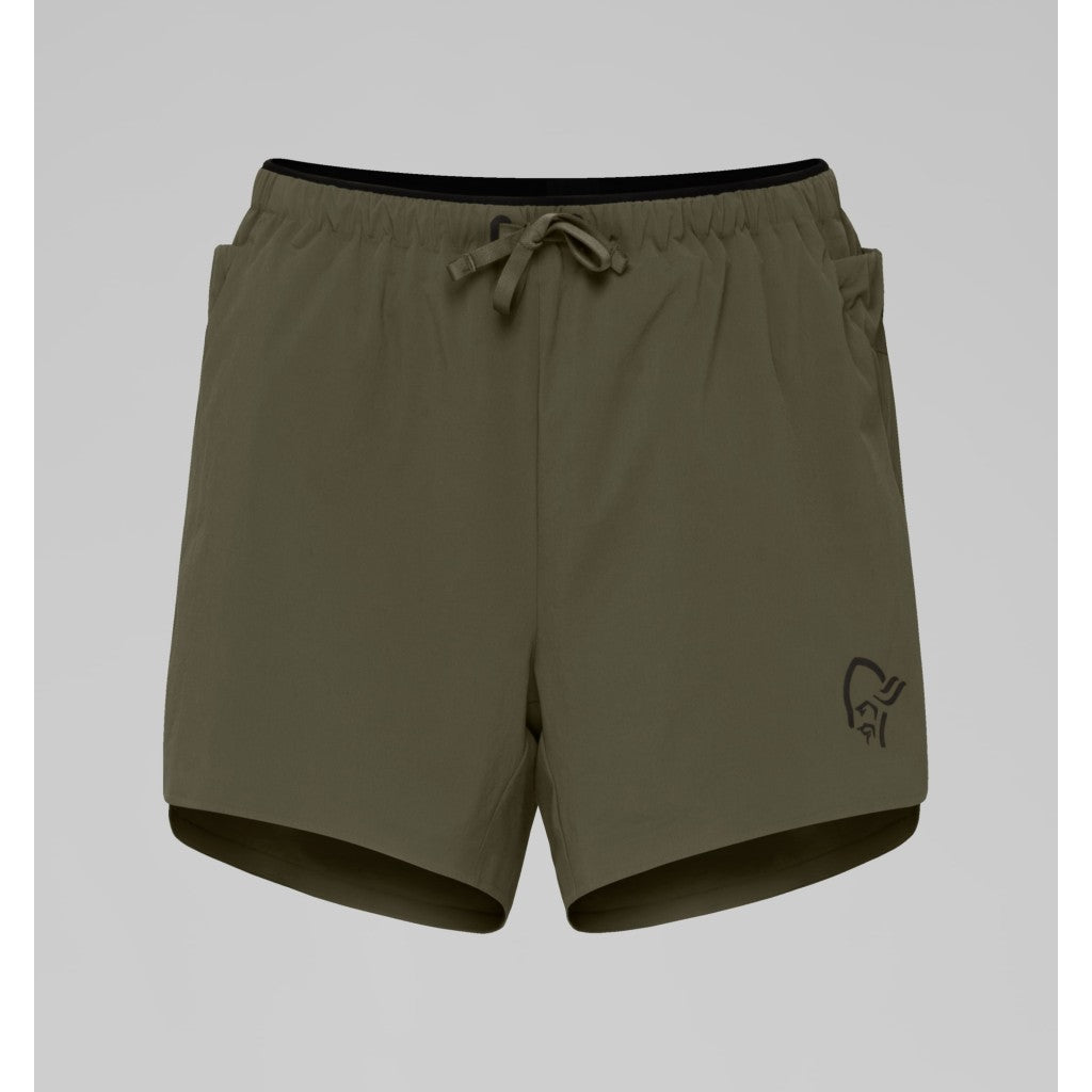 Women's norrona senja flex1 shorts in Olive colour
