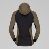 Back view of Norrona Senja Warm1 Hood women's in olive night colour